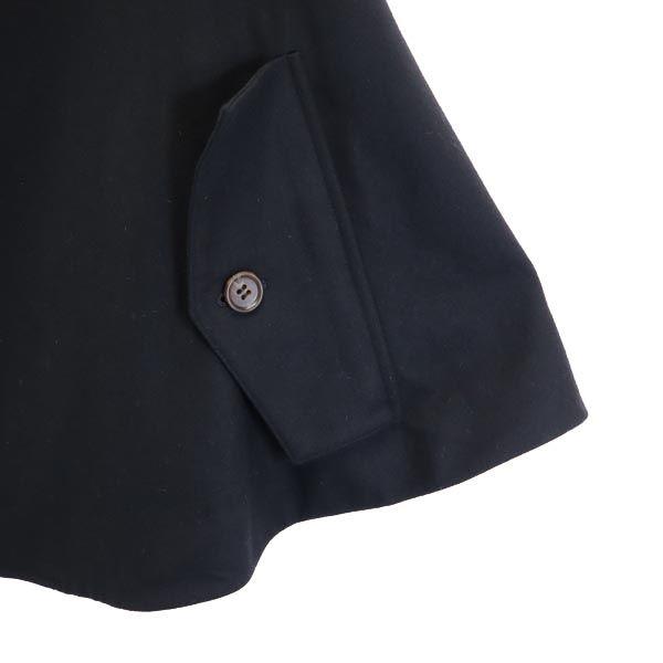 Y's Made In Japan Wool Blend With Fur Poncho 1 Black Cloak Women Used