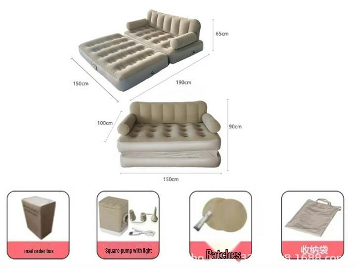 Automatic Inflatable Outdoor Camping Sofa Bed - PVC Flocking Air Mattress