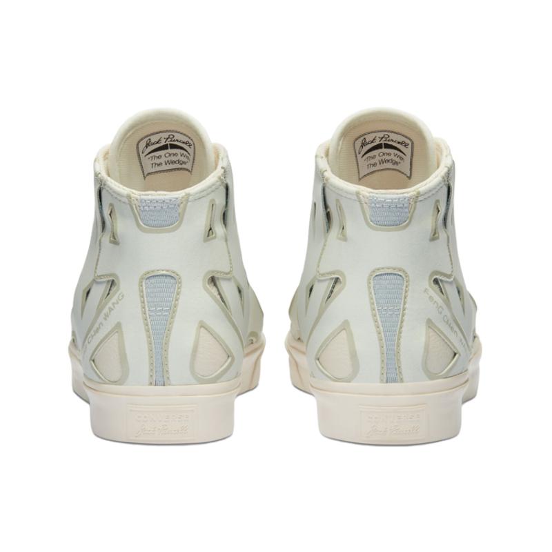 Feng Chen Wang x Converse Jack Purcell Deconstructed Open Smile Casual Non-slip Wear-resistant Mid-top Skate Shoes Unisex White Grey