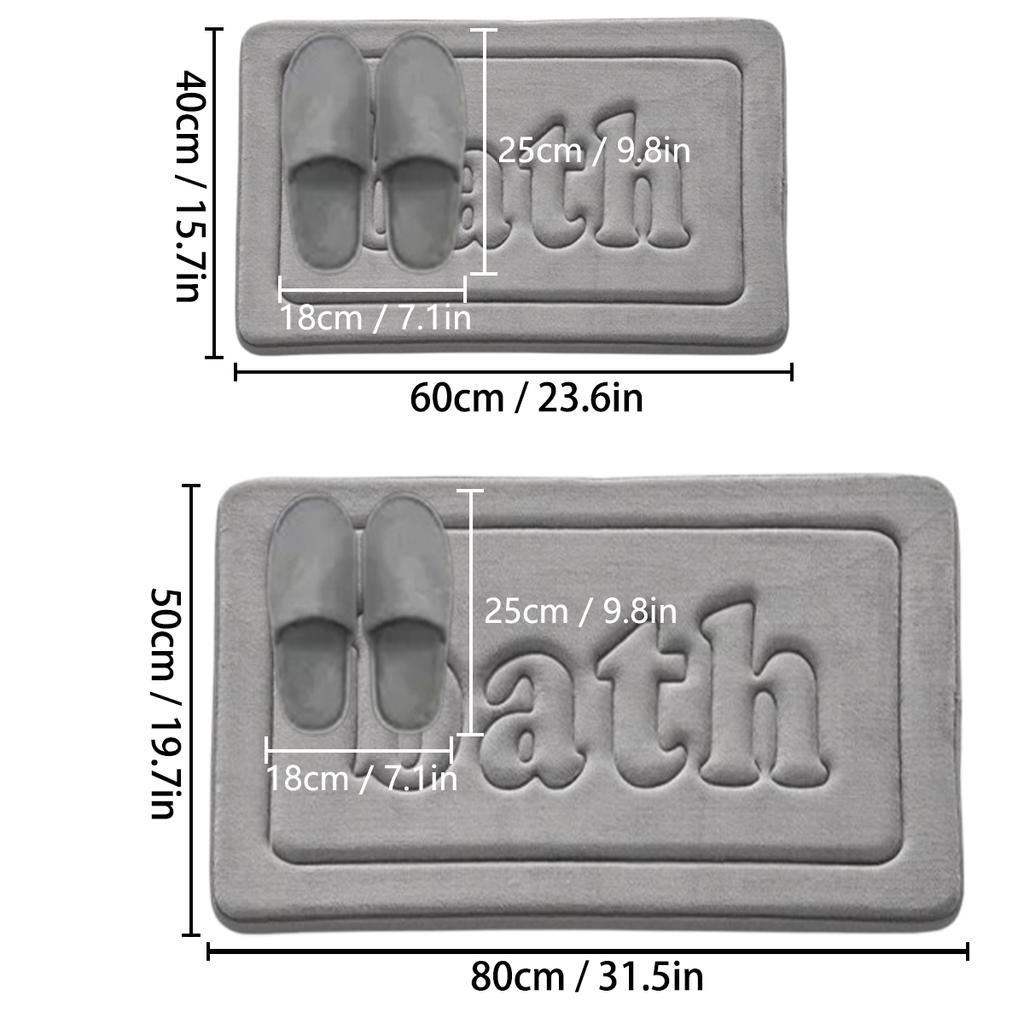 Thickened Flannel Bathroom Absorbent Mat Shower Room Toilet Non-slip Mat Bathtub Mat Foot Pad Entrance Mat