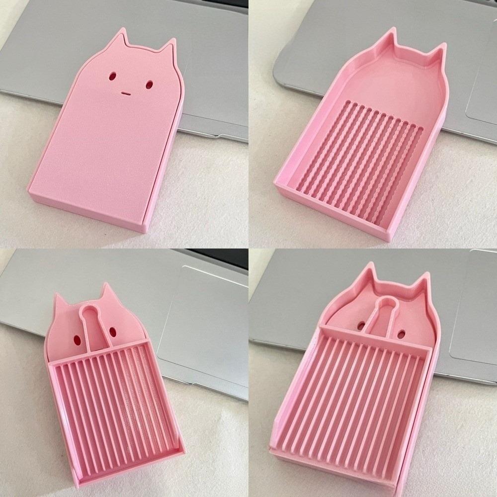 Creative PP 2-in-1 Bean Tray and Shovel DIY Handmade Beading Tray Set Cat-shaped 2.6mm Beads Tray Gift