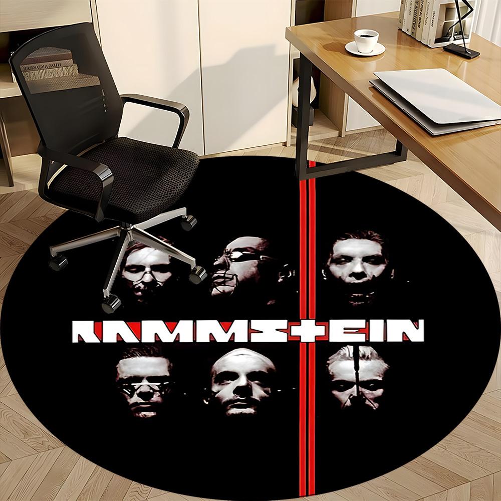 1pc Rammstein Music Office Round Area Rug, Under Office Chairs Bedroom Living Room Home Decor A0926108