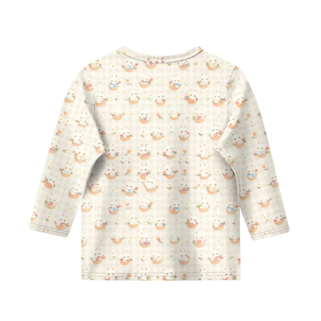 Print Tops For Youth Girls Round Neck 3/4 Sleeves T-Shirts Trendy Tops Outfit Tees