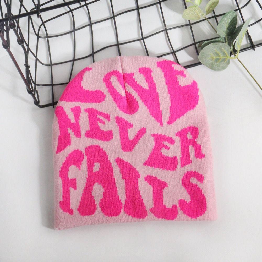 Letter Knitted Hat Elastic Hip Hop Cap Gothic Beanies Cap  Outdoor