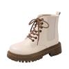 Ladies Shoes 2024 New Lace-up Women's Boots Fashion Round Toe Modern Boots Women Winter Plus Size British Style Mid-Calf Boots