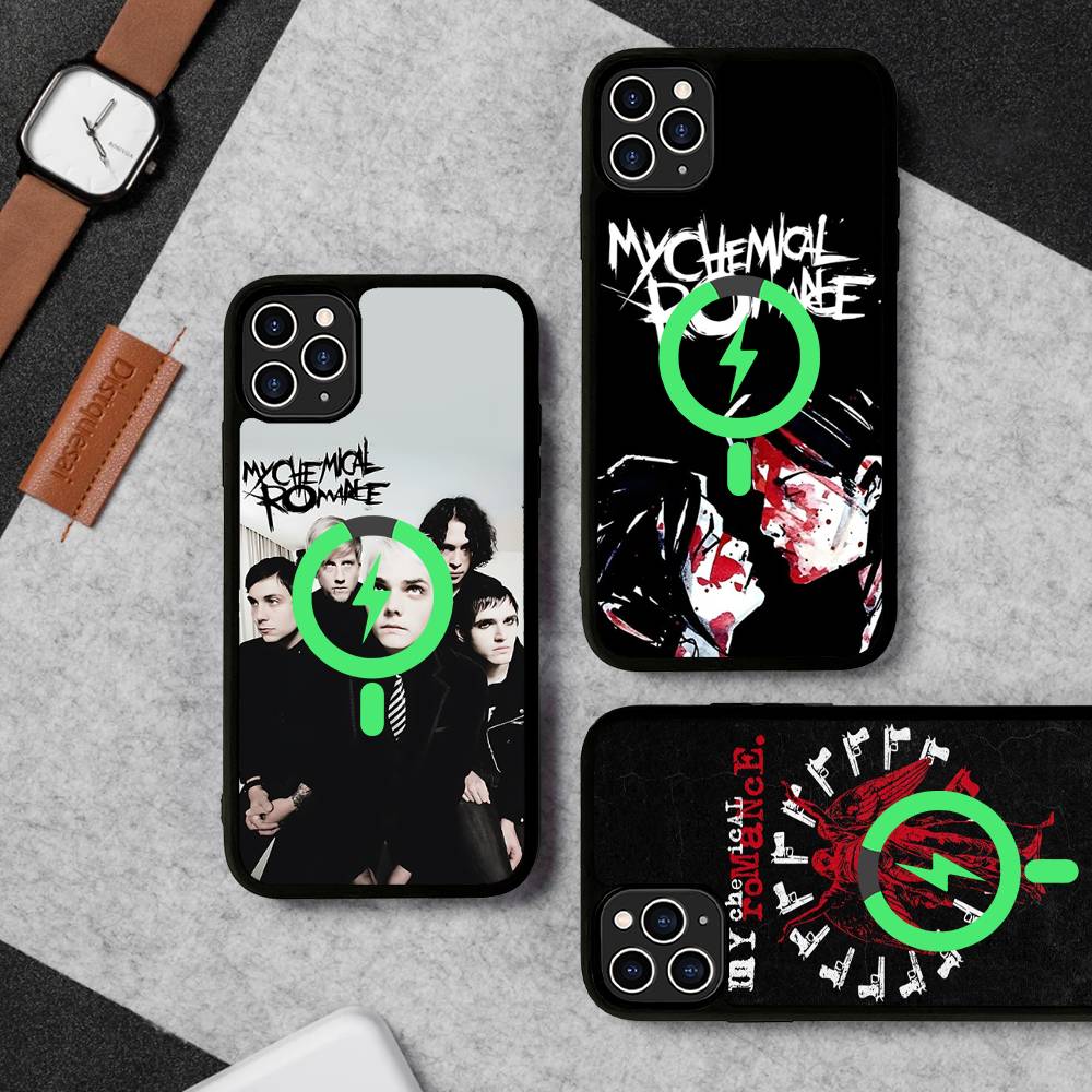 My Chemical Romance Rockband Magnetische Hülle Für IPhone 17 16 14 13 12 11 15 Pro Max Plus Kabelloses Laden Handyhülle