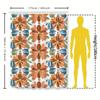 Blumiger Badezimmer Duschvorhang Modernes Musterdesign für Heimdekoration Orange Blau Colorblock Gestreift Wasserdichter Stoff Größe 72x84