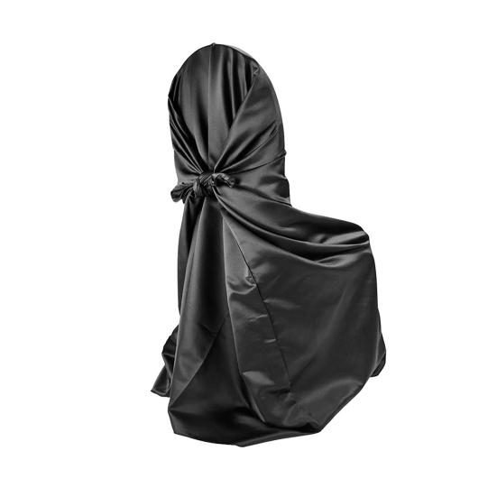 Chair Cover Dust-proof Removable Satin Skirted Back Self-tie Chair Cover Protector Event Party Supplies
