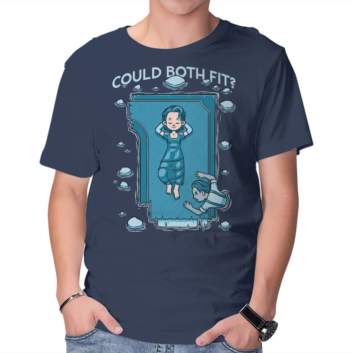 Unisex Crew Neck T-Shirt Couple Door Ship Graphic Short Sleeve Casual Tee L