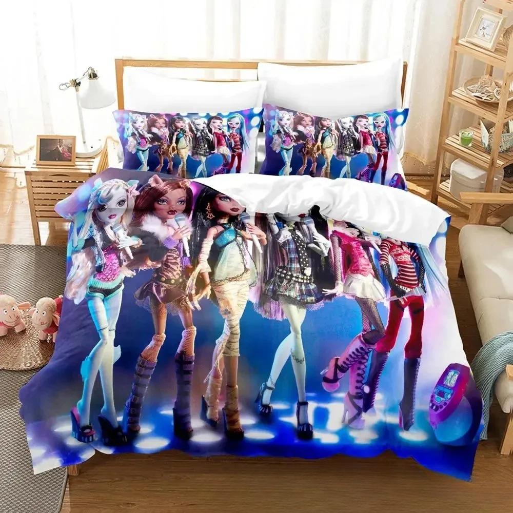 

3D Друк Персоналіті Монстр Мультяшний Високий Комплект Постільної Білизни Хлопчики Дівчатка Полуторний Двоспальний Королівський Розмір Підковдра Наволочка Ліжко хлопчики Дорослий 135x200cm 2pcs