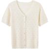 Betu Women's Sweet Hollow-Out Knit Short-Sleeve Top