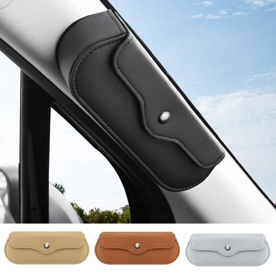 Car Storage Box with Magnetic Snap Closure Organizer Anti-Falling Hook And Loop Installation Container for Sun Visor or Seat Back