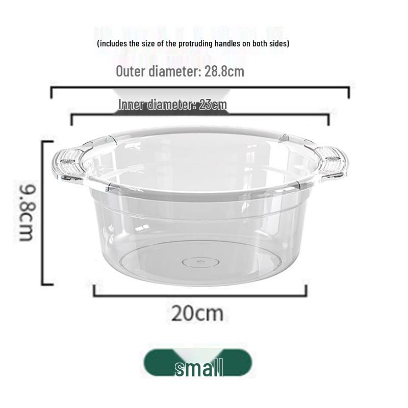 Extra-Thick Transparent Washbasin for Household, Dormitory, Laundry, and Kitchen Use