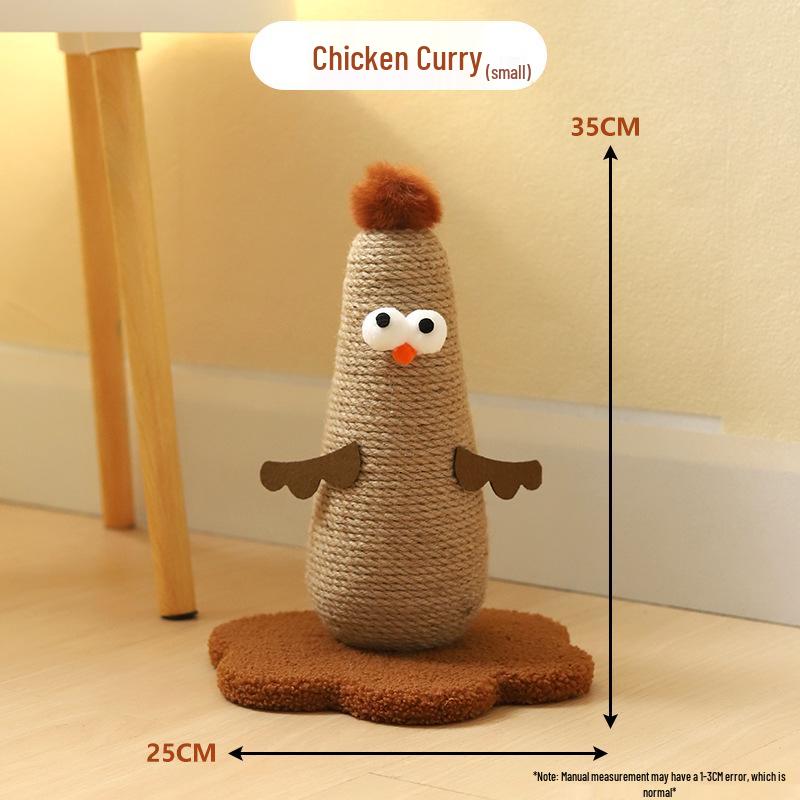 

Large Sisal Cat Scratching Post & Chicken Toy, Wear-resistant & No Shedding, Vertical Claw Sharpener, Relieves Boredom 35x25cm