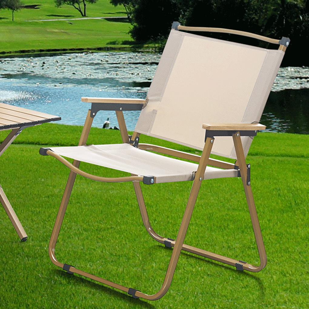 Durable Camping Chairs For Adults Made Of Sturdy Carbon Steel Chair Is Sturdy And Can Withstand Cream-coloured Large Size