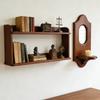 Nordic Style Wall Mounted Home Decoration Mirror Home Entrance Wall Shelf Plant Solid Wood Aromatherapy Storage Wall Mounted