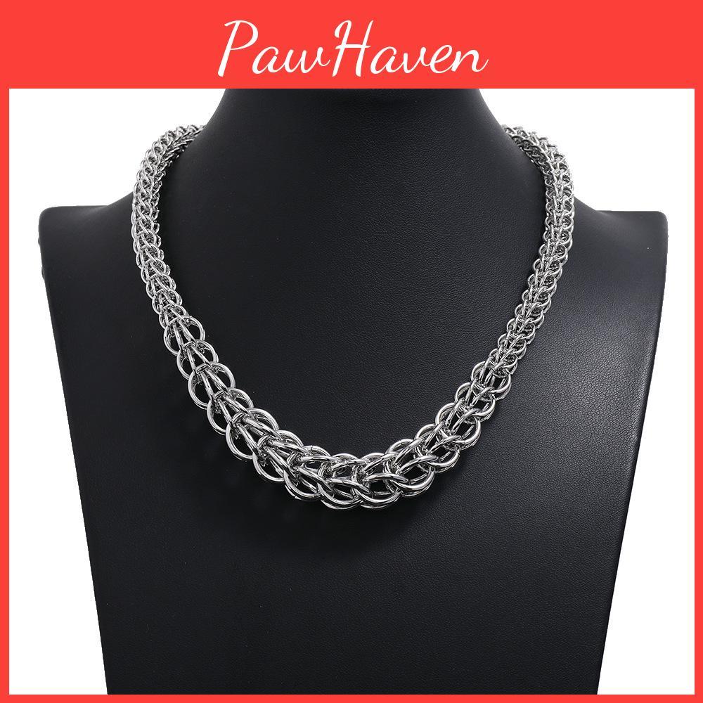 Unisex Vintage Geometric Snake Chain Necklace Accessory With Multi Layer Design