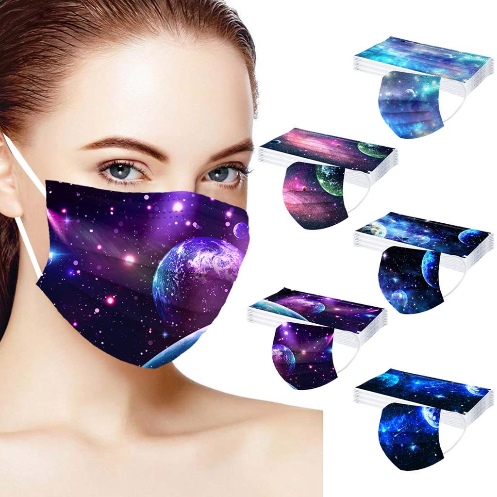 10PCS Femmes Homme Imprimer Masque facial jetable 3Ply Boucle du2019oreille  Anti-PM2.5 Masque