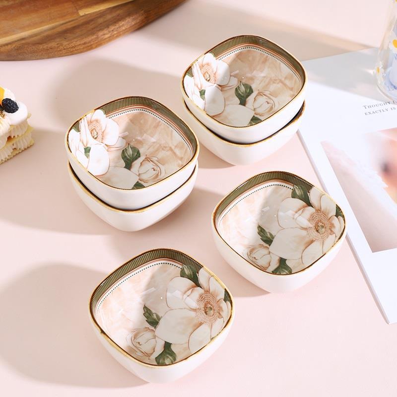 Kamelien-Dippschale im japanischen Stil, Haushalts-Keramikteller, Einfache Hot Pot-Saucenschale, Essigschale, Snackschale für den Esstisch