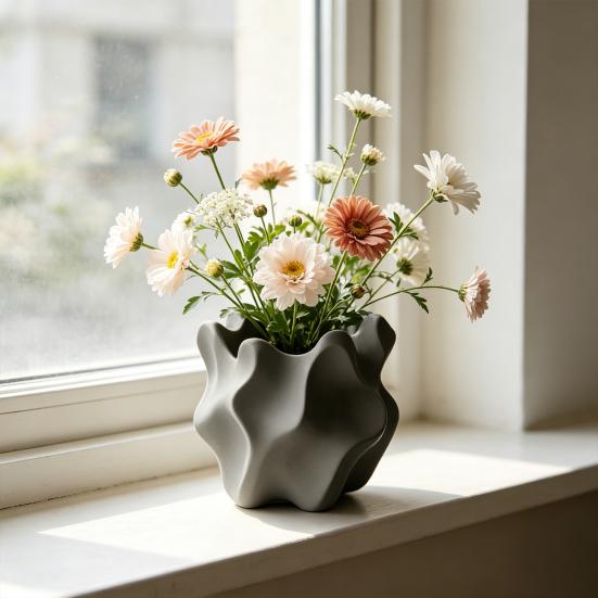 Bohemian Stil 3D Gedruckte Vase Minimalistische Geometrische Dekorationsvase Moderne Bauernhaus Blumenvase für Couchtisch Regal Büro Dekoration