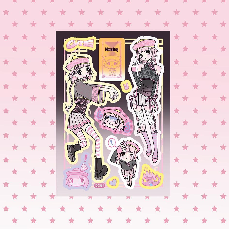Domi Korean Style Sweet & Cool Girl Character Sticker Book – Creative Journal Stickers