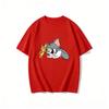 2026 New Tom Jerry Print Tshirt Casual Loose Couple Family Matching Outfits Short Sleeve Cotton Tee Summer Streetwear Tops Y2k