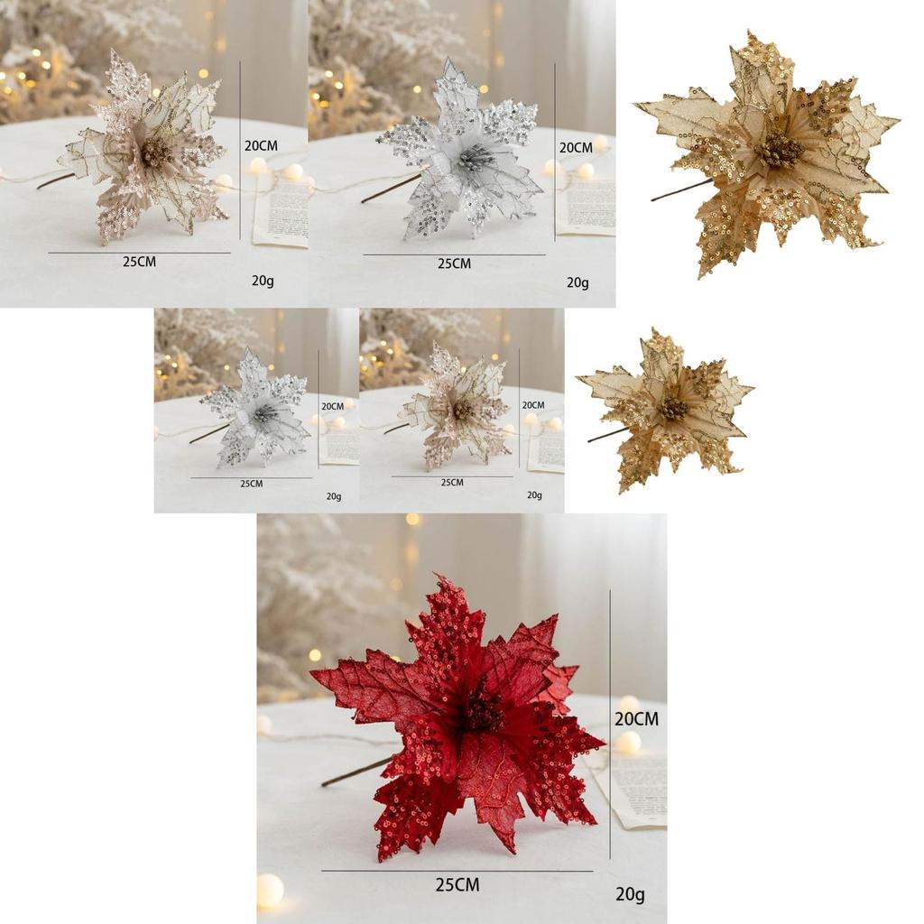 Beautifully Crafted Faux Flower Christmas Decoration In Luxurious Stylish Designs For Holidays