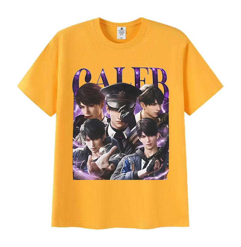 Girl Dinner Love and Deepspace Caleb Print T-Shirts Men Women Summer O-Neck Cotton T Shirts Retro Oversized Short Sleeve T Shirt