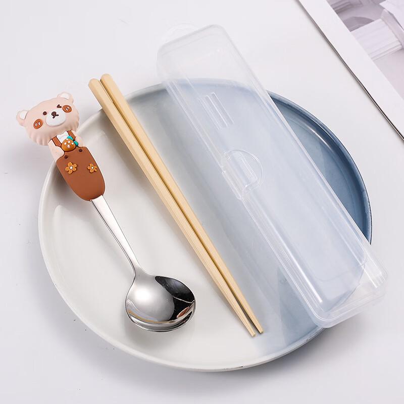 Ruhan Kids' Portable Cartoon Stainless Steel Utensil