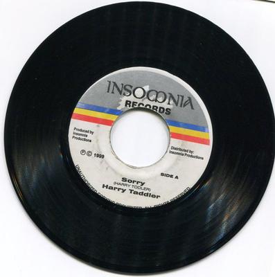 7inch Record HARRY TODDLER, BARRY O'HARE - Sorry NONE Insomnia Record 1999 Jamaica Reggae, Ska & Dub Used