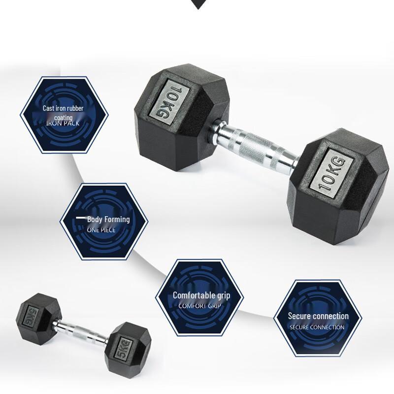 JOROTO Rubber-Coated Hexagonal Dumbbell