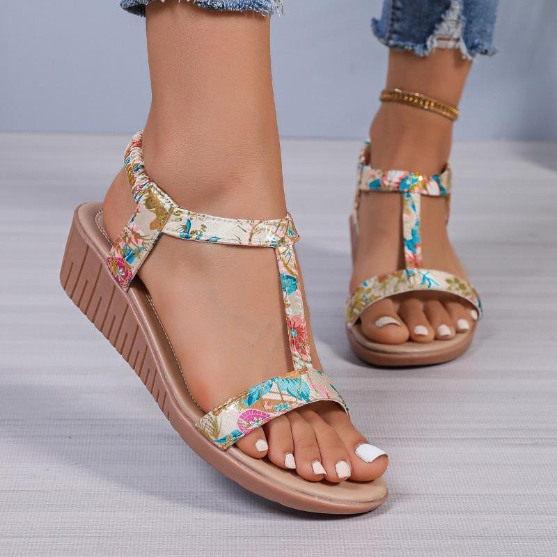 Hot-selling Large-size Bohemian Sandals Women's Summer New Fish Mouth Wedge Heel Open-toed Sandals