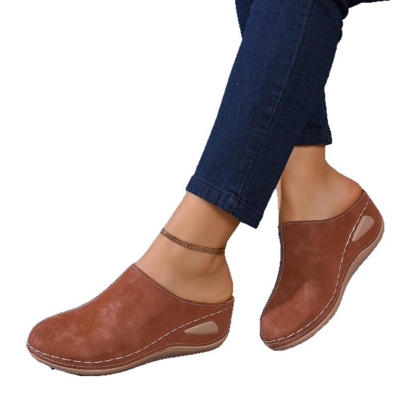Baotou Dicksohlige Damen-Schuhe Neuer Stil Große Größen Rund Zehen Atmungsaktiv
