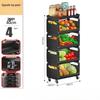 Movable 4-Tier Kitchen Storage Rack with Top