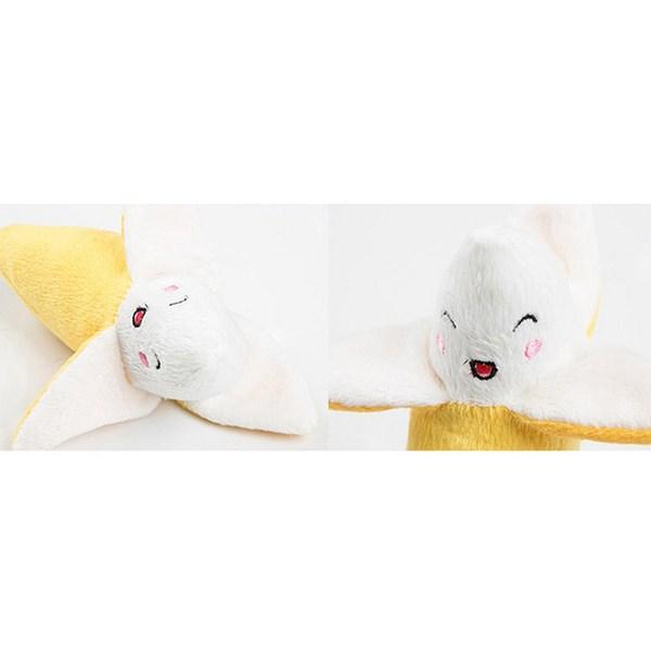 Ding Dong Pet Dog Toy Stuffed Carrot 8 x 16 cm + Banana 7 x 15 cm + Eggplant 6 x 15 cm + Tomato 7 x 10 cm, mixed colors, 1 set