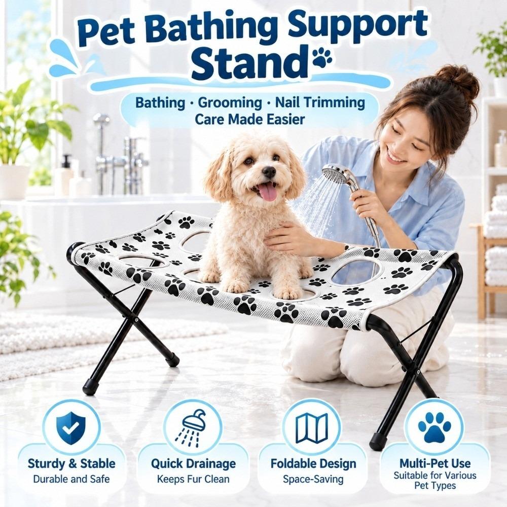 Breathable Dog Grooming Hammock Stand Foldable Pet Bathing Rack Dog Grooming Holder Home Pet Care
