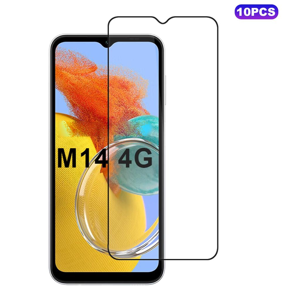 

10Pcs For Samsung Galaxy M14 5G Screen Protector Silk Printing Edge Full Glue Complete Covering Type A