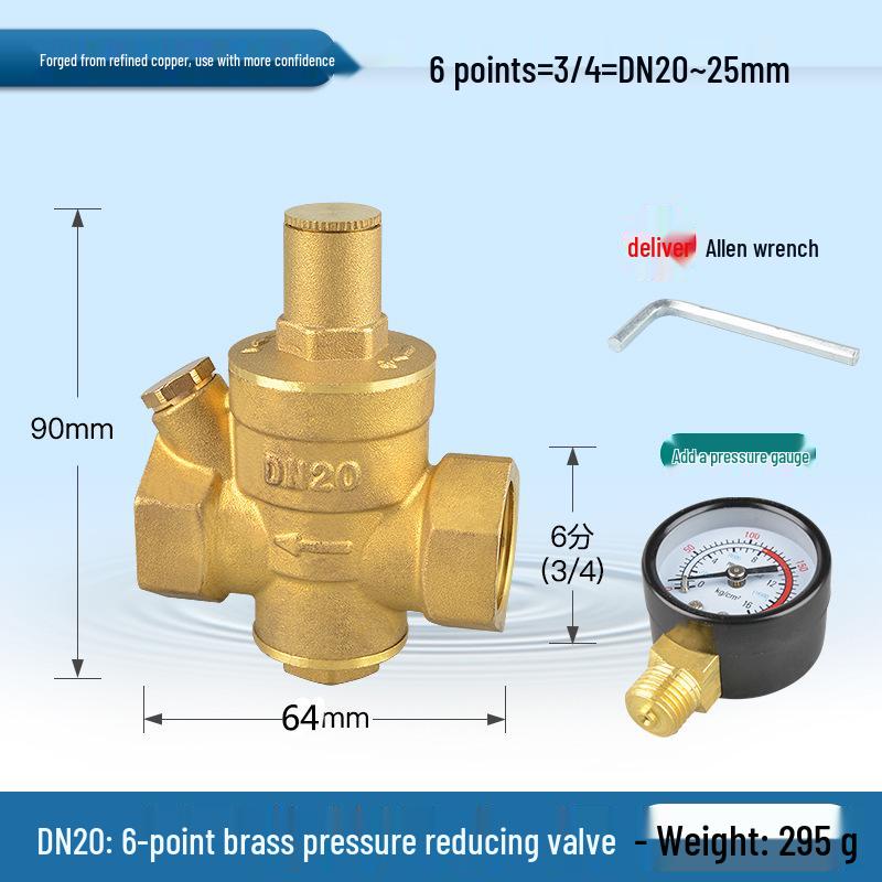 Adjustable Brass Water Pressure Reducing Valve for Heaters & Purifiers