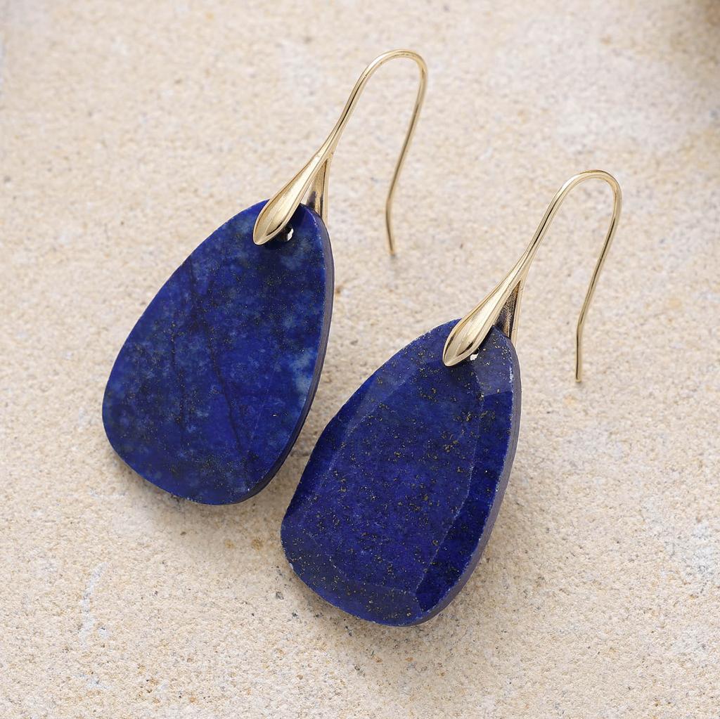High End Tianhe Stone Pendant Earrings with Elegant Geometric Shapes, Popular European and American Jewelry Accessories