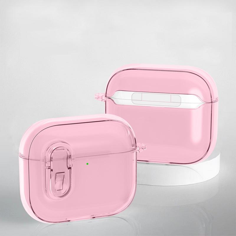 Translucent Crystal Wireless Earphone Case For Airpods Pro 3 2 for Airpods 4 3 Anti-fall Switch Lock Headphone Protective Cover