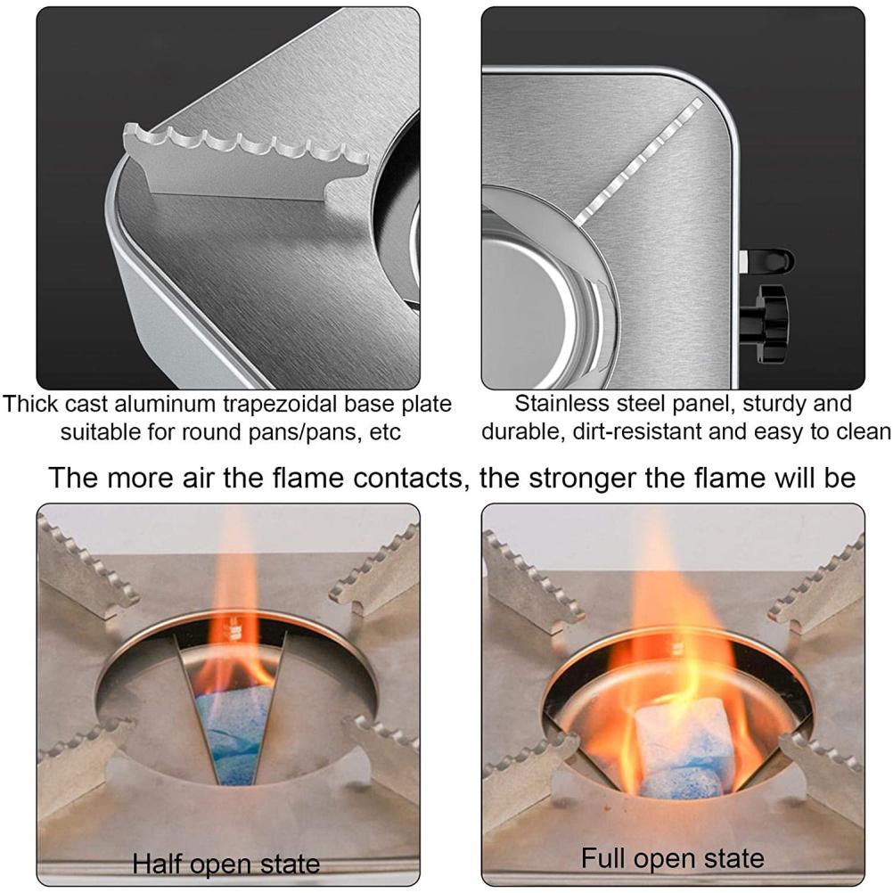 Réchaud de Camping Portable Mini Réchaud de Camping Pique-nique Réchaud à Esprit pour Camping Grill Barbecue Pique-niques