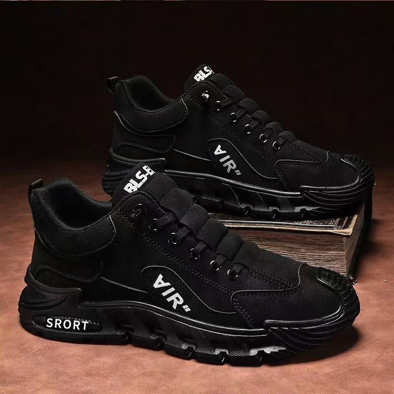 Men's Shoes Spring New Men's Breathable Casual Shoes Trend Versatile Simple Sports Shoes One Pedal Solid Color Work Shoes