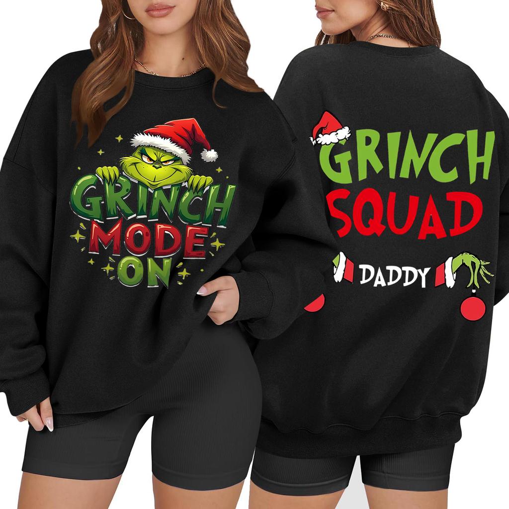 Women's Casual Fashion Long Sleeve Christmas Printed Round Neck Sweatshirt Top