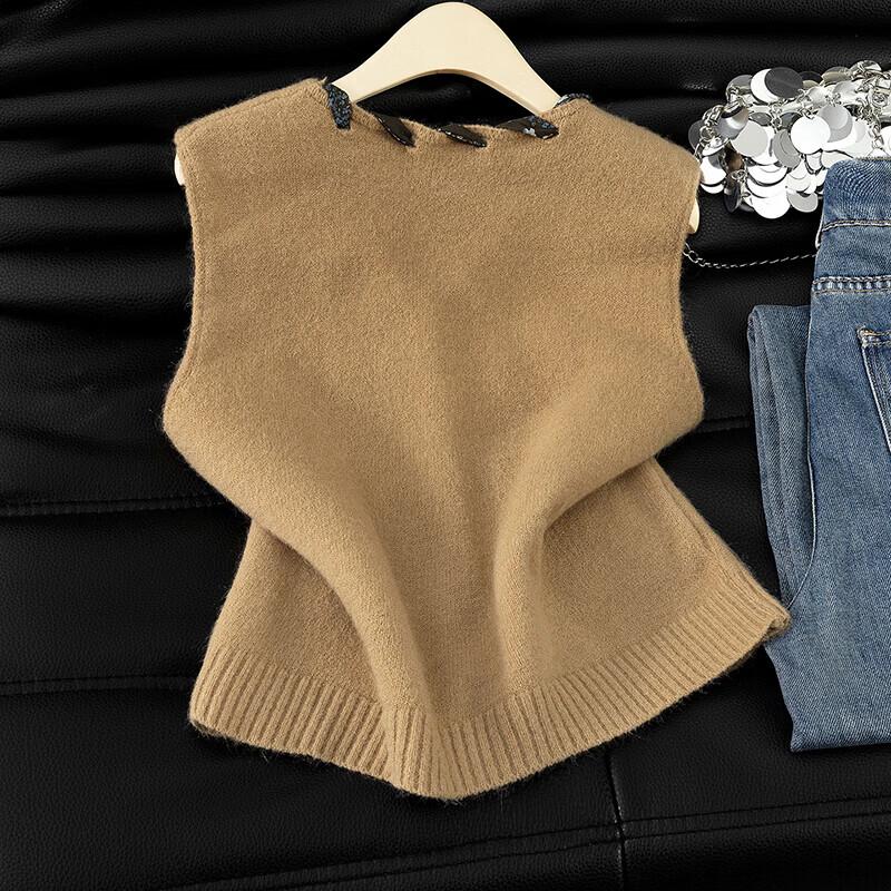 Women's Round Neck Layered Casual Vest