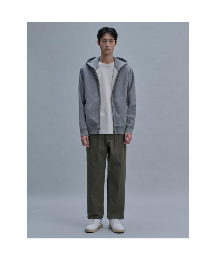 SHIFT.G Washed Color Hoodie Zip Up Gray
