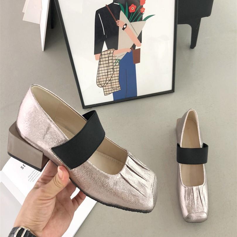 French retro Mary Jane shoes thick heel women's shoes summer loafers niche design single shoes ballet shoes