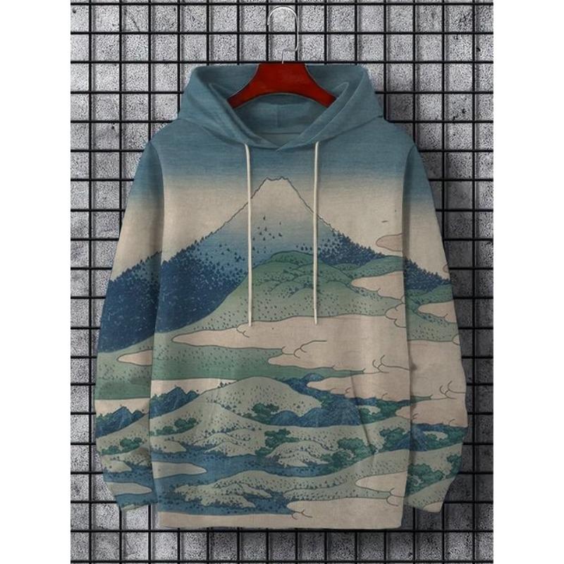2024 New Autumn And Winter Men's Hoodies Japanese Harajuku Fashion Casual Sports Hoodies Anime Patterns Autumn And Winter