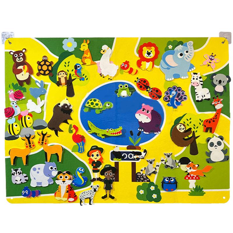 Farm Animals Felt Story Board Collection Storytelling Early Learning Interactive Play Kit Wall Hanging Puzzle Playthings Ideal for Toddlers Gifts