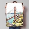 Golden Gate Bridge Illustration Printed Poster Customized Wall Art Retro Vintage Metal Tin Signs for Home Room Decoration Gaming
