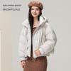 SNOWFLYING Women's Short Stand-Collar Hooded Down Jacket
